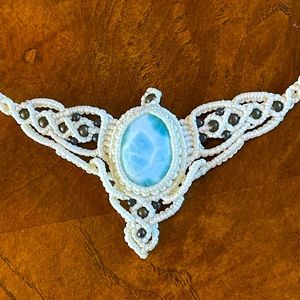 Amazing unique boho genuine larimar necklaces!